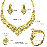 Africa Women Necklace Jewelry Set 24K Gold Plated India Dubai Nigeria Bridal Wedding Fashion Gold Jewelry Necklace Bracelet Earrings Ring 4 Piece Set