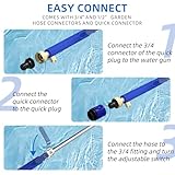 Buyplus Jet Nozzle Power Washer for Garden Hose, High Pressure Hose Nozzle with 2 Jet Different Nozzle and Hose Quick Connectors, Hydro Power Washer Hose Attachment for Car, Patio, 18 Inch, Blue