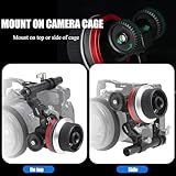 Fotga Aluminum Mini Pocket A/B Stops Lens Follow Focus Lever Camera Focus Puller Compatible 15mm Rod Rail Rig Damping No-Slip Handwheel for DSLR Mirrorless Camcorder Camera Cage Rig