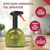 Evo Mini Oil Sprayer Bottle | Non-Aerosol for Olive Oil, Cooking Oils, Vinegars | 8-Oz Capacity | Rotatable Nozzle | Gourmet Cooking Tools - Food-Safe Materials - Yellow and Green, Set of 2