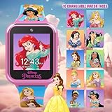 Accutime Disney's Princess Kids' Touchscreen Interactive Smartwatch, Built in Selfie-Camera, Easy-to-Buckle Strap, Model: PN4258AZ