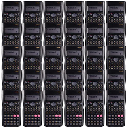 30 Packs Scientific Calculator Bulk, Individually Packaged Saillong 2 Line Engineering Math Calculators for High School, College Student and Teacher, and Business(Black)