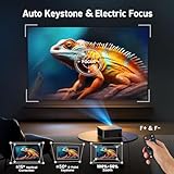 [Electric Focus/Auto Keystone] Projector with WiFi and Bluetooth, 650 ANSI Native 1080P 4K Support Outdoor Movie Projectors Max 450" Display, SOPYOU Home Theater Projector for iOS/Android/TV Stick