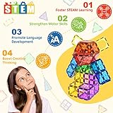 60 PCS Magnetic Building Tiles Kids Toys STEM Magnetic Blocks Sensory Toys Kids Games Magnet Building Toys for Boys and Girls Aged 3+, Kids Brain Development Preschool Kindergarten Toddler Toys