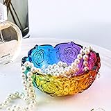 2PCS Flower Tray Resin Mold, Lotus Bowl Silicone Mold for Epoxy Resin Casting, Unique Resin Concrete Mold for DIY Jewelry Holder Trinket Container Box Candle Holder Home Table Decoration