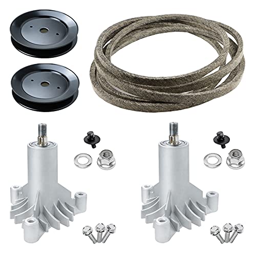 42 Inch Mower Parts Deck Rebuild Kit Fits for AYP Craftsman Poulan Husqvarna with 130794 Heavy Duty Spindles,2 Pulleys 173436, 95" Deck Belt 144959