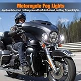 KARSAM Motorcycle Fog Lights 2PCS, 4.5" Round LED Fog Light Kit Passing Lamp Auxiliary Driving Lights for Motorcycle Harley Davidson Accessories Electra Street Glide Heritage Softail Classic Road King