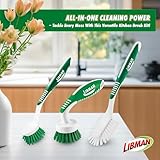 Libman Green & White Cleaning Brush Kit, 3-Piece Set, All-Purpose Brushes for Kitchen, Basins, Sinks, Dishwashers