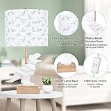 Kids Dinosaur Table Lamp for Boys Girls Bedroom 23" Bedside Lamp for Children Gift Cute Small White Nightstand Lamp for Nursery(LED Bulb Included)