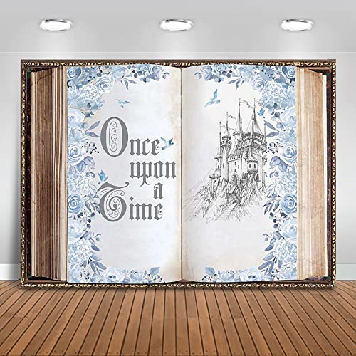 Mocsicka Fairy Tale Books Backdrop Once Upon a Time Ancient Castle Princess Party Decorations Photo Backdrops Old Opening Magic Book Romantic Story Wedding Birthday Photography Background (10x8ft)