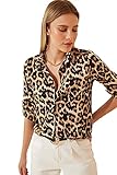 Blouses for Women Fashion, Casual Long Sleeve Button Down Shirts Tops, XS-3XL (Leopard Print, XX-Large)