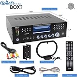 Pyle 4 Channel Wireless Bluetooth Amplifier - 3000 Watt Stereo Speaker Home Audio Receiver w/ FM Radio, USB, 2 Microphone w/ Echo for Karaoke, Front Loading CD DVD Player, LED, Rack Mount - PD3000BA