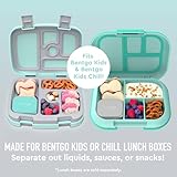 Bentgo Sidekicks 2-Pack Silicone Container Set - Dipping Sauce Cups for Condiments & Small Snacks, Reusable, Durable, & Leak-Proof Liquid Storage, Salad Dressing Container - 2.6 oz (Gray & Aqua)