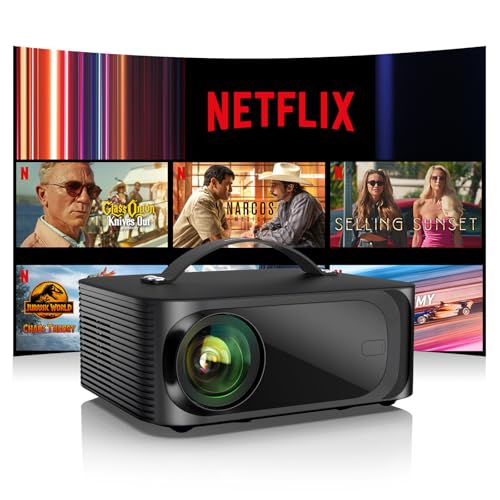 [1200 ANSI/Built-in APPS] 4K-Outdoor-Projector with Wifi6 and Bluetooth, Smart TV OS & DoIby Audio, Portable Projector with Netflix/YouTube/PrimeVideo, ONOAYO 1080P Movie Proyector with 300''Display