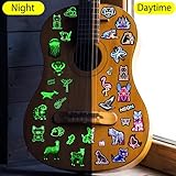 Neon Water Bottle Stickers for Kids Glow in The Dark, 63 PCS Vinyl Waterproof Stickers Pack for Laptop Skateboard Phone Case, Cute Neon Animals Decals for Teens