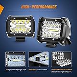 Nilight 2 Pcs 4 Inch 60W Led Pods with 2 Inch Tow Hitch Mounting Brackets Backup Reverse Lights Rear Light Bar for Pickup ATV SUV Truck Trailer Boat