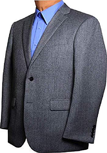 Classic British Styled Big and Tall Grey Micro Herringbone Big and Tall Sport Coat (52 Short Portly)
