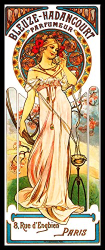 Alphonse Mucha Art Nouveau Poster Magnetic Canvas Print Fridge Magnet 7x16.5 Large