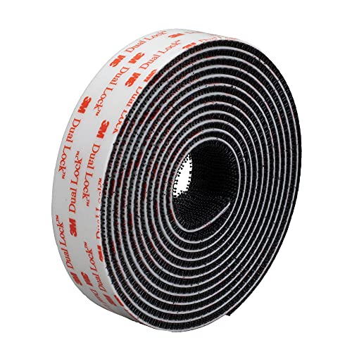 3M Dual Lock Reclosable Fasteners Heavy Duty Industrial Use Black TB3550 1" x 10 ft Mated Strip Indoor/Outdoor Use Great for Metal, Glass, Acrylic, PC, ABS