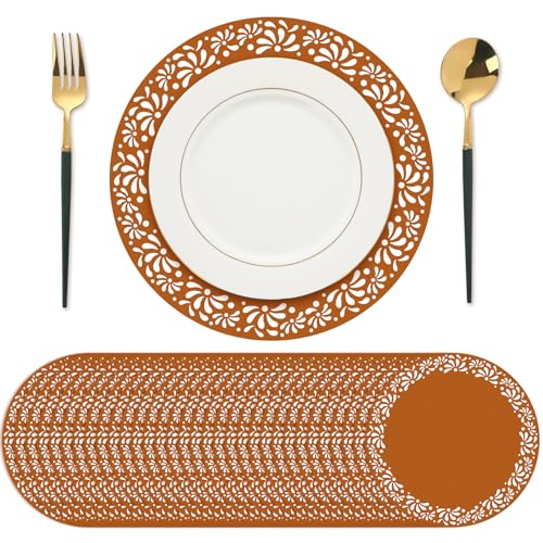 Yungyan 32 Pcs Cielito Lindo Party Decoration 13 Inches Platos De Barro Mexicanos Paper Place Mats Mexican Table Mats Cinco De Mayo Round Paper Placemat for Mexican Wedding(Stylish Style)