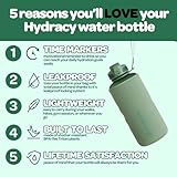 Hydracy 2L Large Water Bottle, Shatterproof, BPA Free Tritan Plastic, Leakproof, Zero Condensation, With Detachable Carry Strap, Spillproof Lid, Convenient Silicon Spout, Ideal for Gym, Yoga