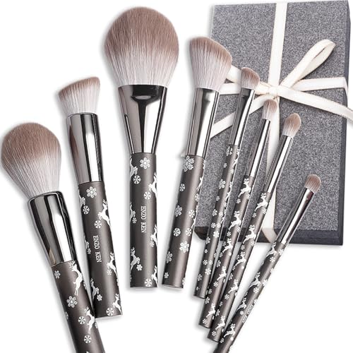ENZO KEN Natural Goat Hair Makeup Brush Set Professional, Snowflake Cosmetic Brushes Makeup Set, Natural Makeup Brushes, Natural Bristle Makeup Brushes, Natural Hair Makeup Brushes Set Professional.
