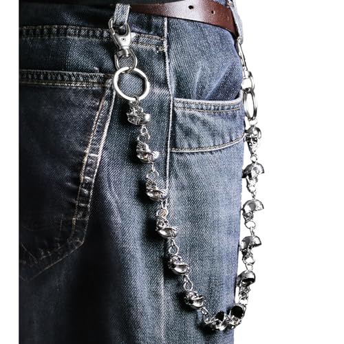 Girinme Pocket Chain - Unisex Punk Skull Biker Pant Trouser Jean Wallet Chain (23.62'')