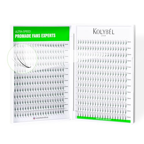 KOLYBEL 500 Premade Fans Eyelash Extensions 5D 0.07 Wispy Premade Lash Fans 8-15mm Mixed Length C Curl Pointed Thin Base Premade Lash Extensions Handmade Volume Promade Lash Fans(5D,0.07-C-8-15mm)