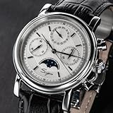 Sugess Seagull ST1908 40mm White Moon Phase Date Chronograph Sapphire Silver 1963 BNIB