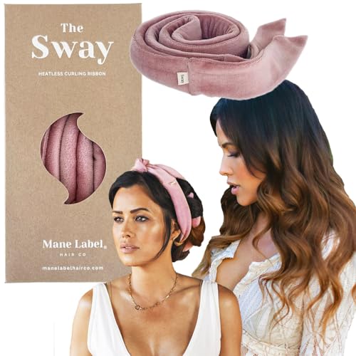 Heatless Hair Curling Ribbon Wrap: The Sway Original Heatless Curling Ribbons | Luxe Velour | Mane Label Hair Co. (Dusty Rose)