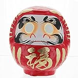 Daimonya Daruma Doll - Made in Japan - 4.7" Good Luck & Well Wishes (Red)