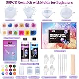 LET'S RESIN Epoxy Resin Kits and Molds Complete Set, 16oz Resin Art Kit with Resin Molds, Pigment, Dried Flowers, Resin Crafts for Adults, Beginners, Resin Accessories for DIY Lovers