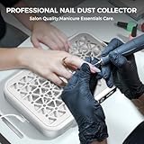 Professional Nail Dust Collector, 1600PA Portable Powerful Nail Dust Collector Tech with Disposable Filter Paper (30 Pcs) for Nail Polishing & Manicure Pedicure, Low Noise, Nail Salon & Home - White