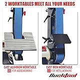 Bucktool Combo 2" x 42" Belt Sander 6" Bench Grinder, Knife Sharpener with Large Work Table BG2600 Upgraded Model