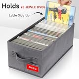 NUSWOR Upgrades DVD Storage Box - Perfect DVD Case Storage Solution, Stackable DVD Organizer with Lid, 4Pack DVD Holder 15.75 x 8.1 x 6.1 inches - Holds 100 DVDs - Grey