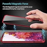 PingGoo Magnetic Case for Xiaomi Poco F3 Cover, 360° Full Protection Clear Cover Metal Bumper with Front and Back Clear 9H Tempered Glass Flip Cover for Xiaomi Poco F3, Black