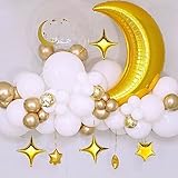 50Pcs 10 Inch Gold Star Foil Balloons Gold Star Shape Mylar Balloon Kit with 60Pcs Balloon Glue Point and 5Pcs Straws for Birthday Baby Shower Engagement Anniversary Wedding Party Decoration