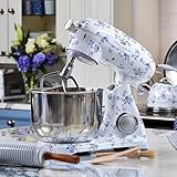 Laura Ashley 6.3 Quarts Electric Stand Mixer with Attachments - 800W Easy to use Countertop Kitchen Mixer with Bowl - Cake, Dough Mixer Machine with Dough Hook, Beater, Egg Whisk & Handy Splash Cover