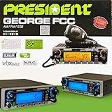 President George FCC AM/FM/SSB CB Radio, CTCSS/DCS, Large 7 Color LCD Display, Weather Channel/Alert, ASC, VOX, Scan Skip, USB Port, NRC, Automatic SWR, PA, SWR and Voltage Protection