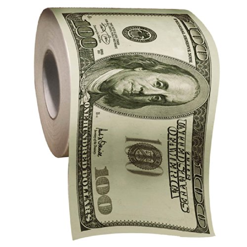 Treasure Gurus 100 One Hundred Dollar Bill Roll of Toilet Paper