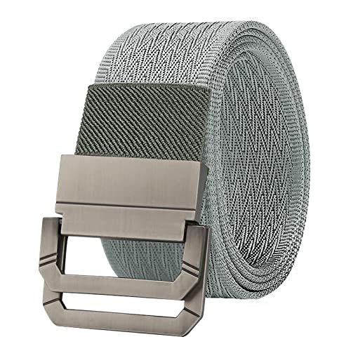 FOOOZ Nylon Belts for Men Army Tactical Men's Belt Double Rappelling Buckle Belt,Grey,120cm