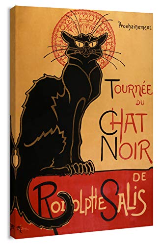 artprints1stop Canvas Print Wall Art - Tour of Rodolphe Salis' Chat Noir Classic Vintage Black Cat Post by Théophile Steinlen - 24x36 inches