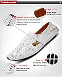 Noblespirit Men's Driving Shoes Leather Fashion Slipper Casual Slip on Loafers Shoes in Summer Mens Mules Shoes Breathable Diameter-zinroy Slip-on Loafers Red Brown NSMLFS8503-RB44