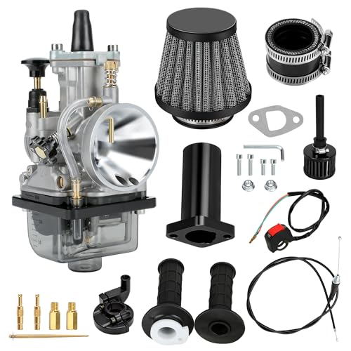 HIAORS PWK 24mm Carburetor Carb Throttle Assembly Jet for Predator 212 196cc 200cc 224cc 6.5HP Engine Coleman CT200U BT200X Mini Bike CT200U-EX Baja Warrior MB200 KT196 Go Kart Race Parts (Black)