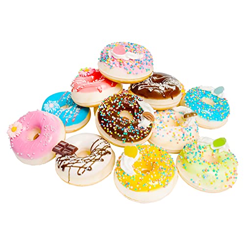 14 Pcs Fake Donuts Realistic Artificial Donuts Model Simulation Cake Food Desserts for Doughnut Party Food Decoration Studio Prop DIY Decoration