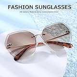 AEVOGUE Sunglasses For Women Oversized Rimless Diamond Cutting Lens Sun Glasses AE0534