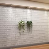 Greymond 3D Wall Panels Peel and Stick, 43.5 Sq Ft White Self-Adhesive XPE Foam Stone 3D Wallpaper, Textured Faux Brick Wall Panels for Interior Wall Decor, Home Decoration, 30PCS