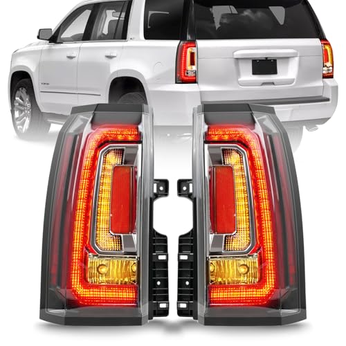 Convitex LED Tail Lights Assembly Fit GMC Yukon/Yukon XL Denali SLE SLT 2015 2016 2017 2018 2019 2020, Rear Brake Lamp With Bulb and Harness