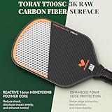 JOJOLEMON Pickleball Paddles Featuring a Raw Carbon Fiber Paddle Face and 16mm Power Polymer Core Pickleball Rackets Designed for Spin and Consistency