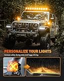 NOVSIGHT 4 Inch LED Pods - X Series Off Road Driving Light with Yellow DRL, Super Bright Pod Lights Drive Beam with Amber Cover, Off-road Fog Lights for Trucks Jeep Ford UTV ATV, 2-Year Warranty, Pair